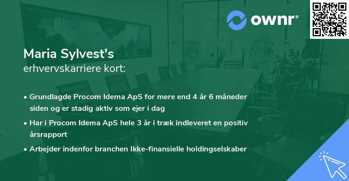 Maria Sylvest's erhvervskarriere kort