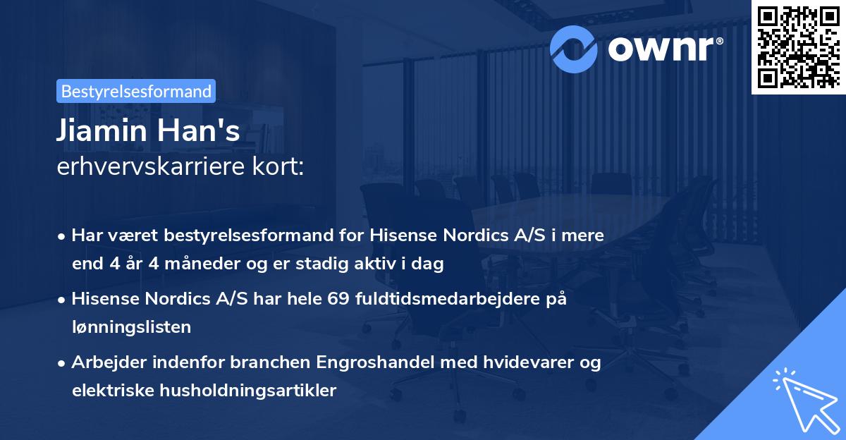 Jiamin Han's erhvervskarriere kort