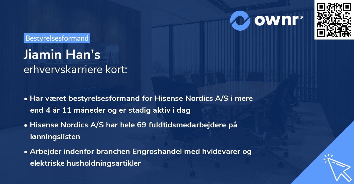Jiamin Han's erhvervskarriere kort