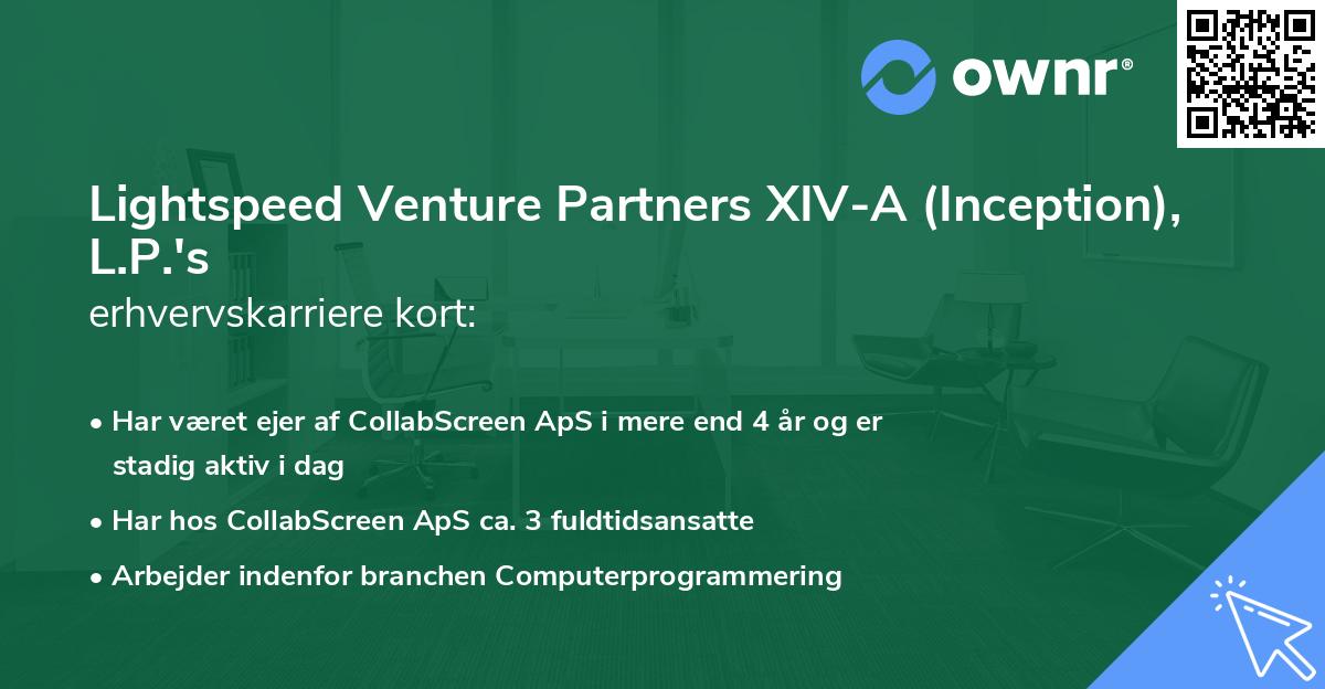 Lightspeed Venture Partners XIV-A (Inception), L.P.'s erhvervskarriere kort