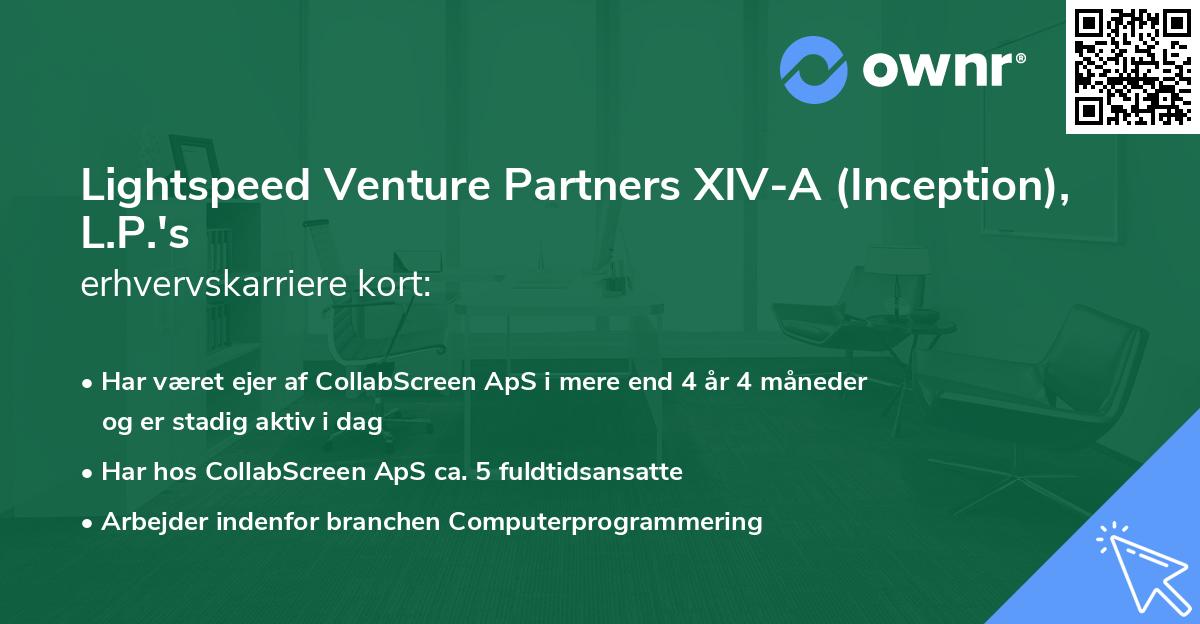 Lightspeed Venture Partners XIV-A (Inception), L.P.'s erhvervskarriere kort
