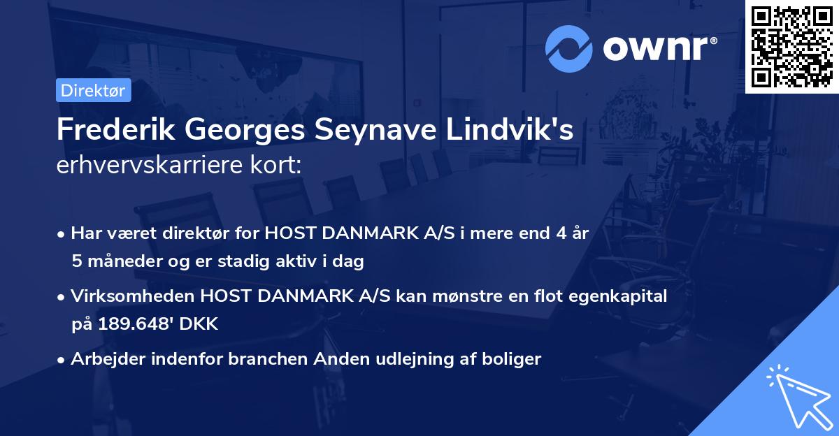 Frederik Georges Seynave Lindvik's erhvervskarriere kort