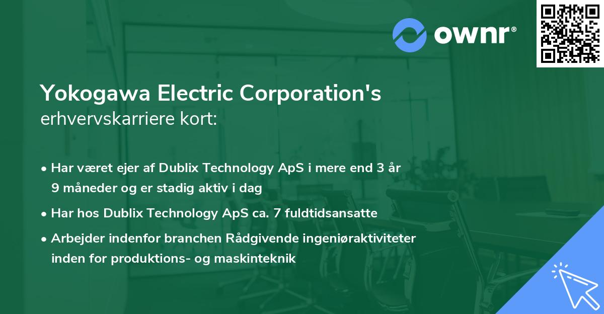 Yokogawa Electric Corporation's erhvervskarriere kort