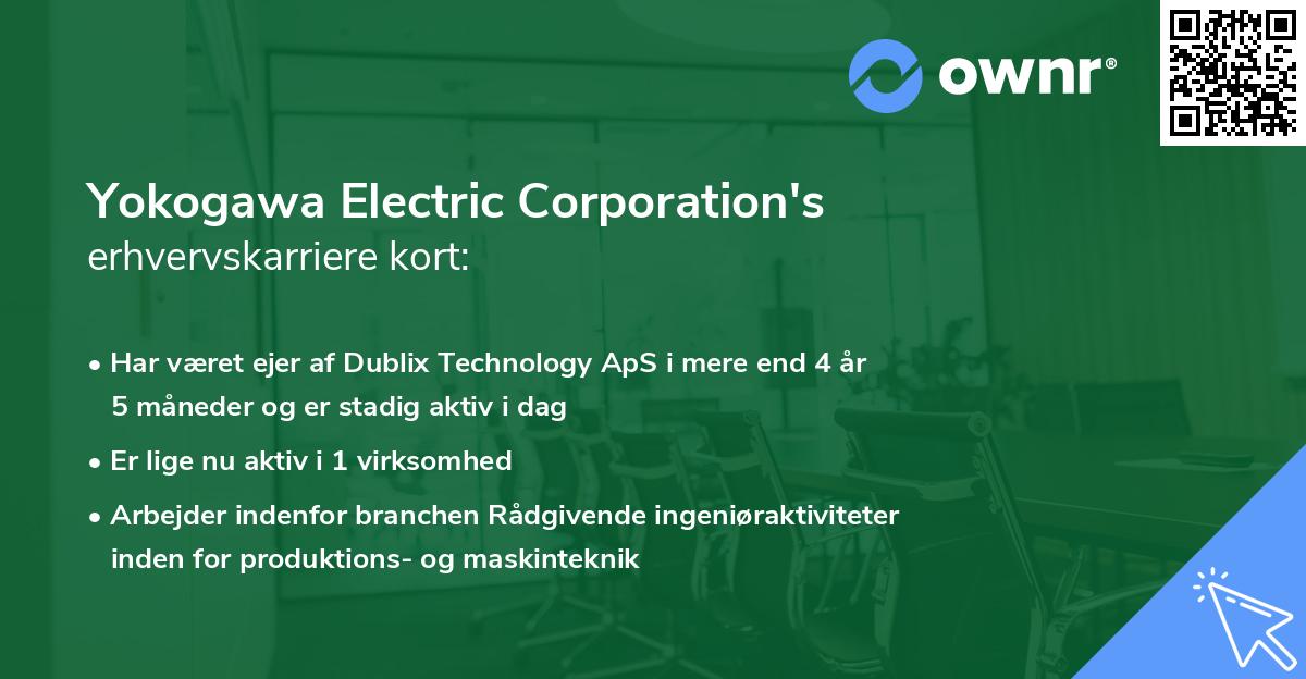 Yokogawa Electric Corporation's erhvervskarriere kort
