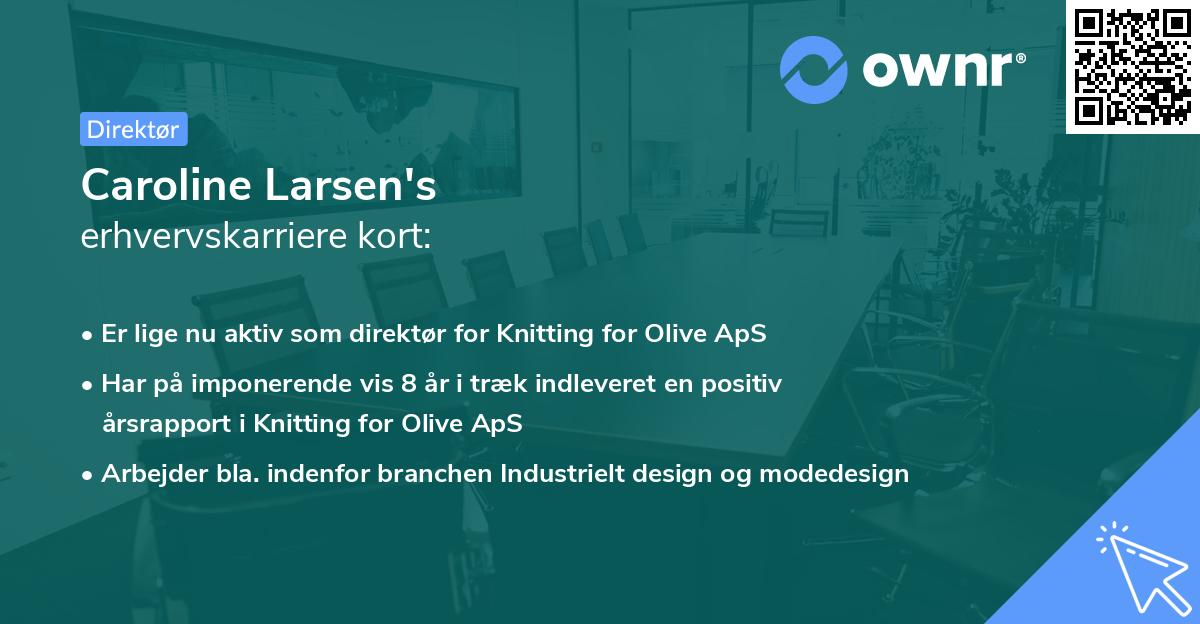 Caroline Larsen's erhvervskarriere kort