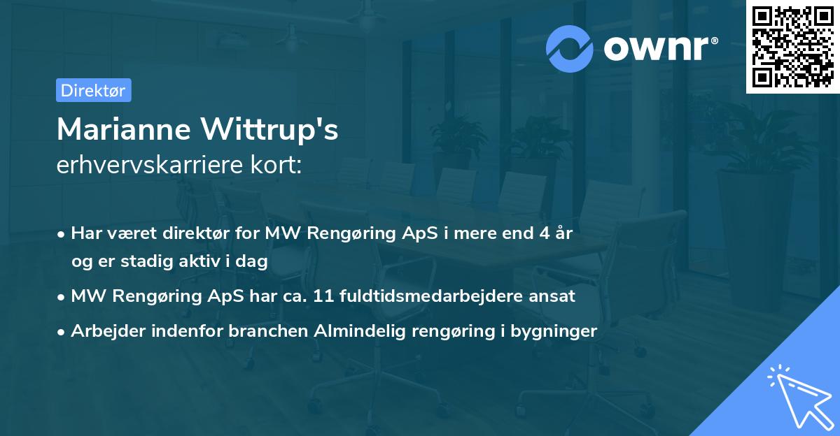 Marianne Wittrup's erhvervskarriere kort