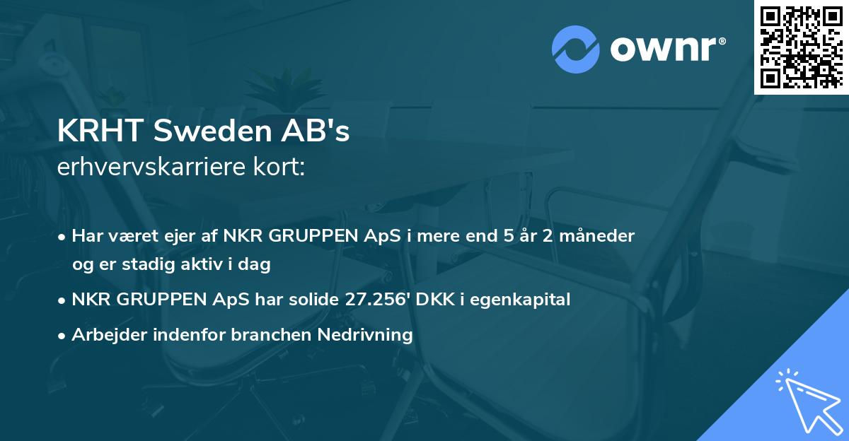 KRHT Sweden AB's erhvervskarriere kort