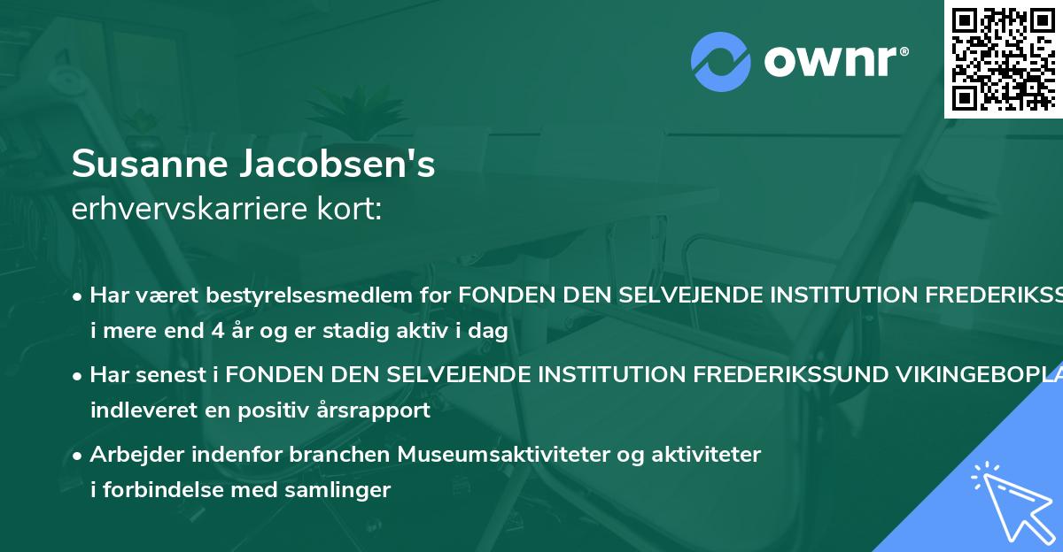 Susanne Jacobsen's erhvervskarriere kort