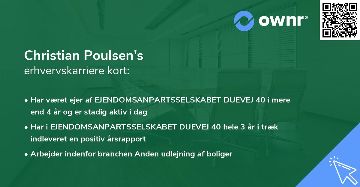 Christian Poulsen's erhvervskarriere kort