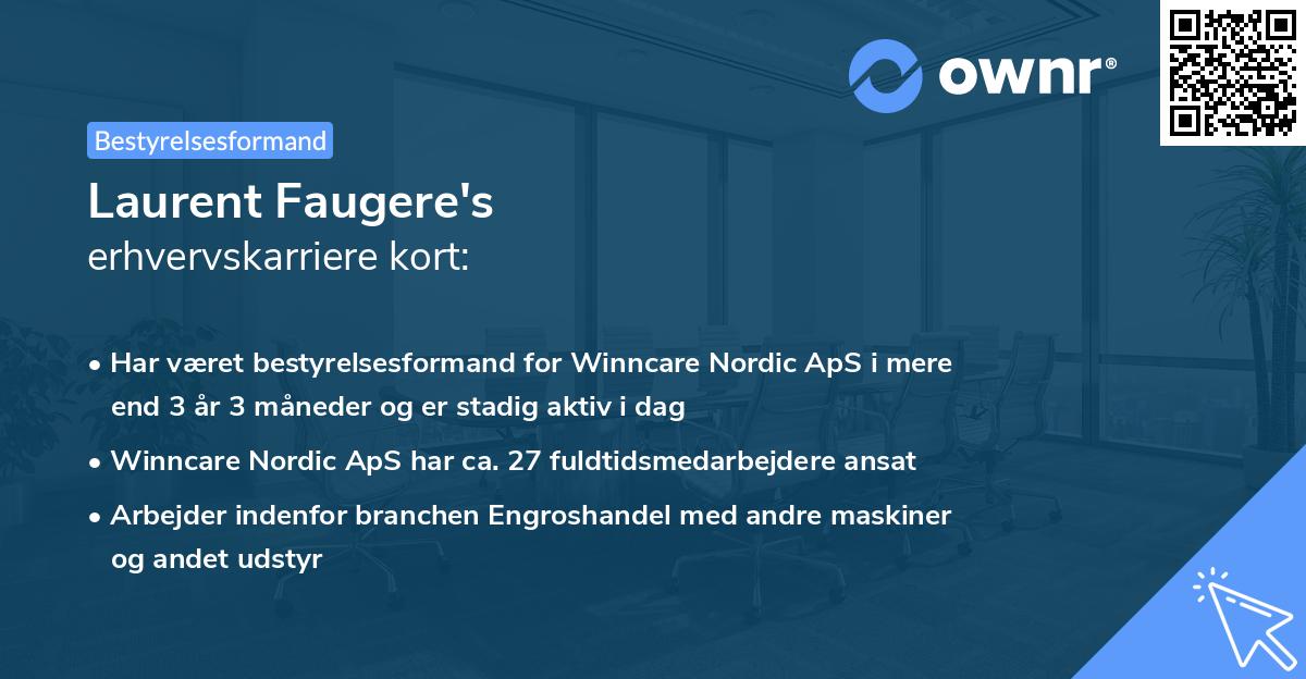 Laurent Faugere's erhvervskarriere kort