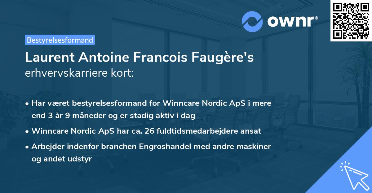 Laurent Antoine Francois Faugère's erhvervskarriere kort