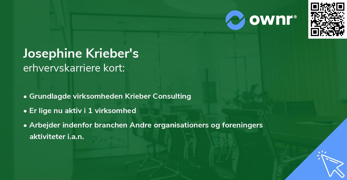 Josephine Krieber's erhvervskarriere kort