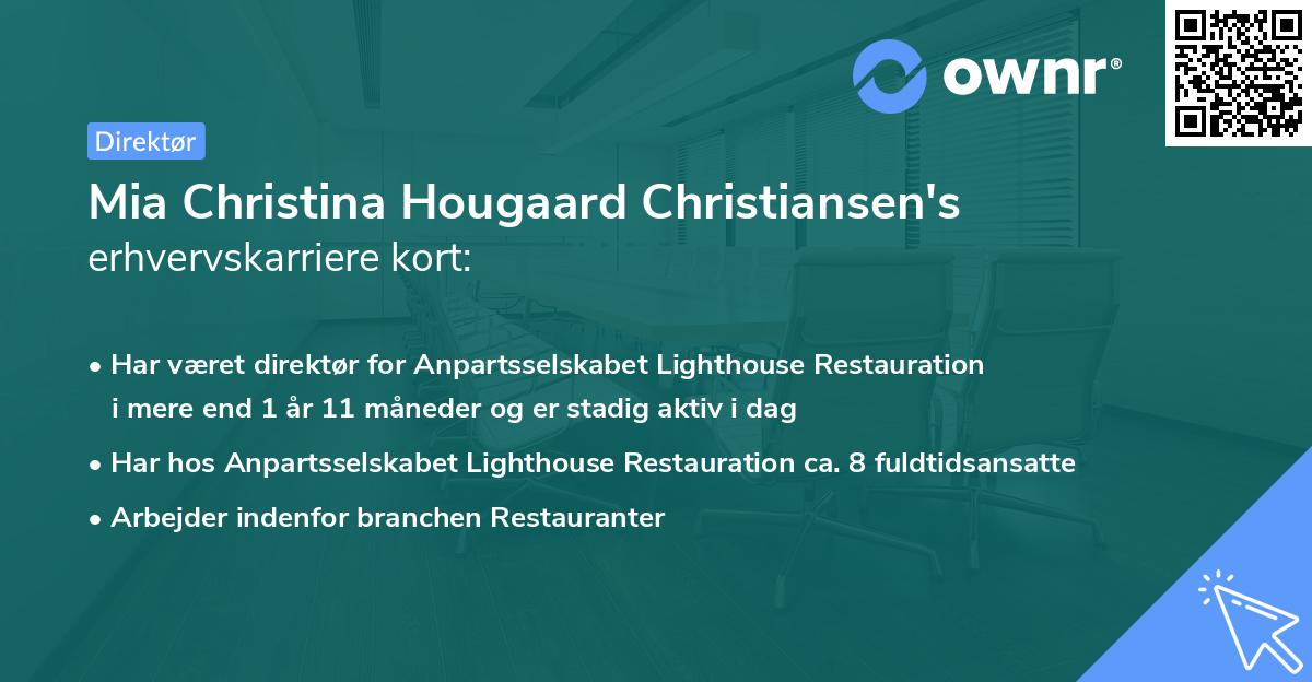 Mia Christina Hougaard Christiansen's erhvervskarriere kort