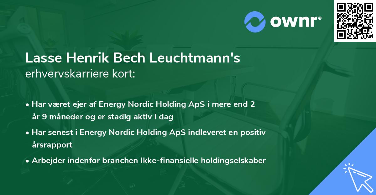 Lasse Henrik Bech Leuchtmann's erhvervskarriere kort