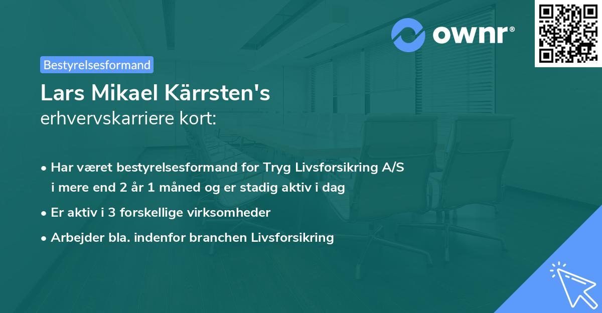 Lars Mikael Kärrsten's erhvervskarriere kort