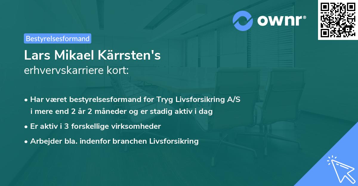 Lars Mikael Kärrsten's erhvervskarriere kort