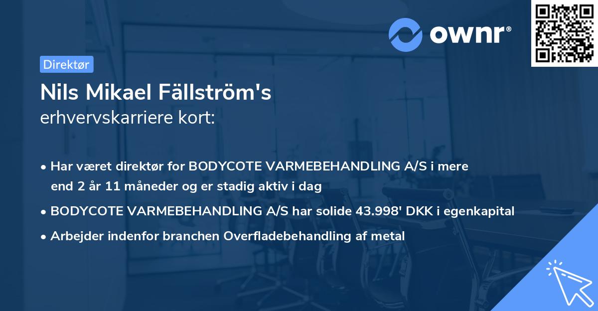 Nils Mikael Fällström's erhvervskarriere kort