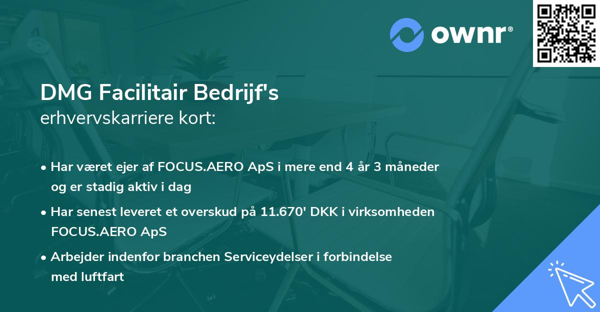 DMG Facilitair Bedrijf's erhvervskarriere kort