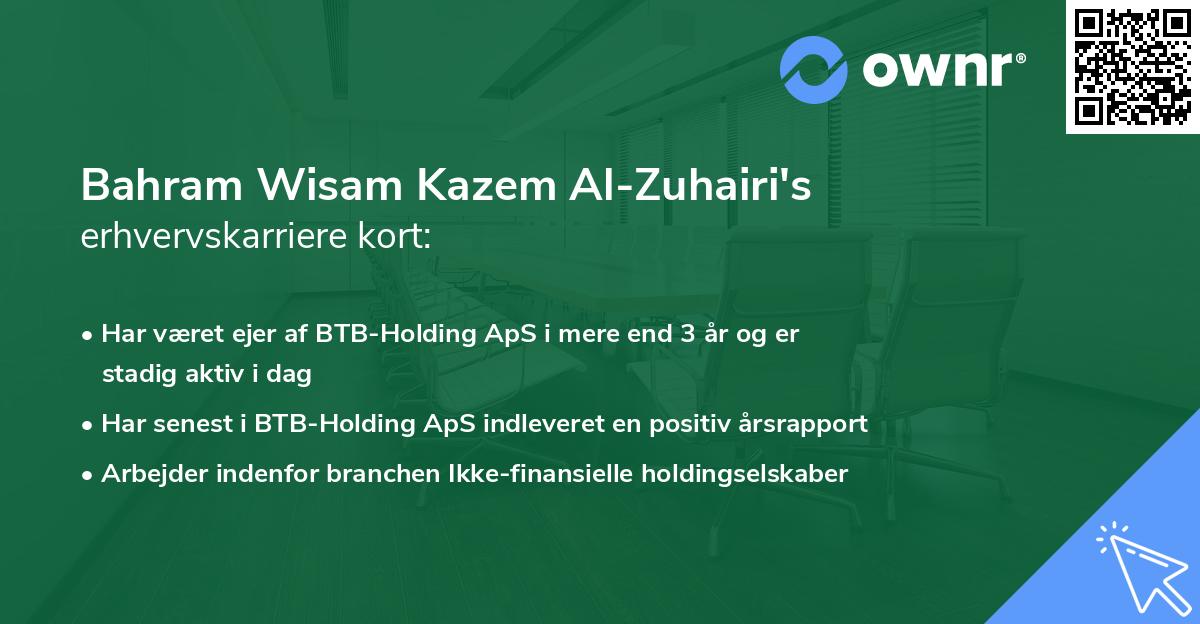 Bahram Wisam Kazem Al-Zuhairi's erhvervskarriere kort
