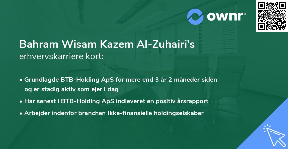 Bahram Wisam Kazem Al-Zuhairi's erhvervskarriere kort