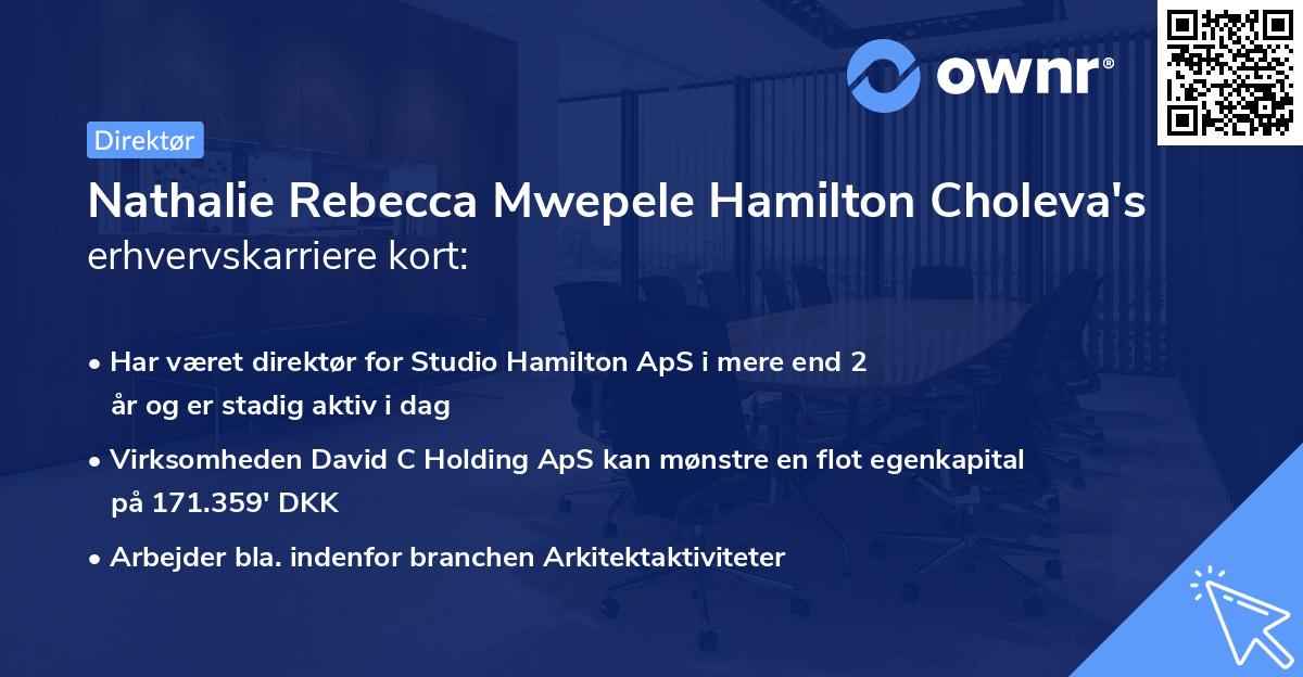 Nathalie Rebecca Mwepele Hamilton Choleva's erhvervskarriere kort