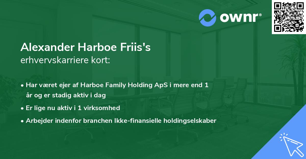 Alexander Harboe Friis's erhvervskarriere kort