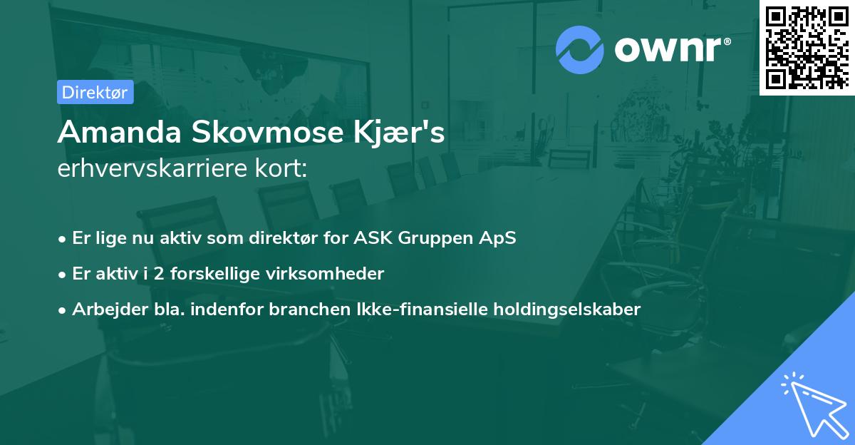 Amanda Skovmose Kjær's erhvervskarriere kort