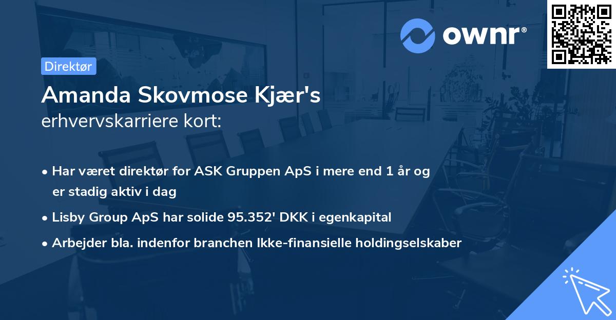 Amanda Skovmose Kjær's erhvervskarriere kort