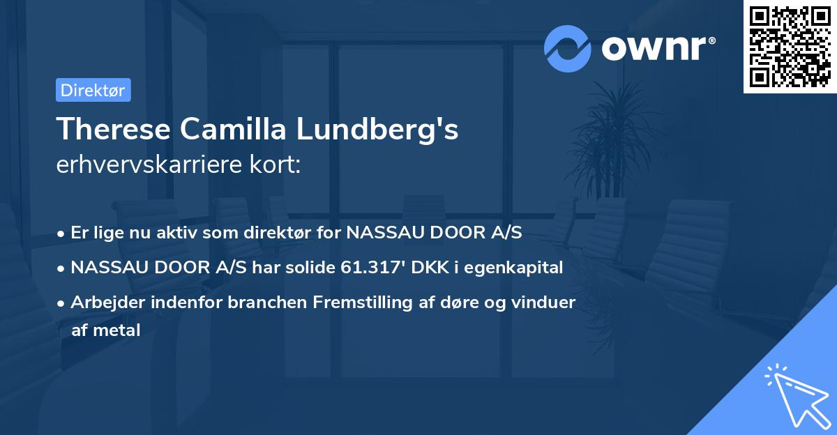 Therese Camilla Lundberg's erhvervskarriere kort