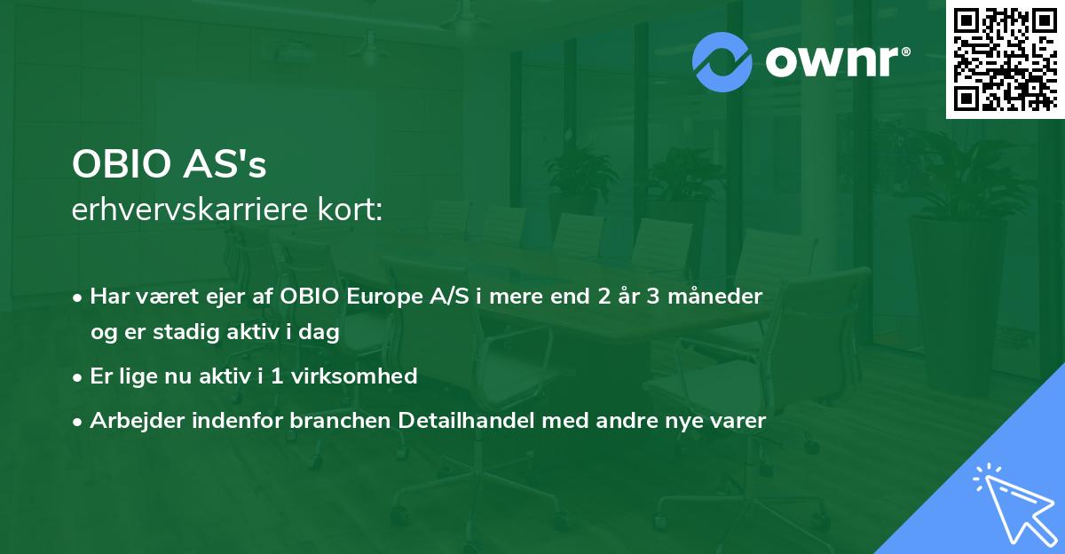 OBIO AS's erhvervskarriere kort