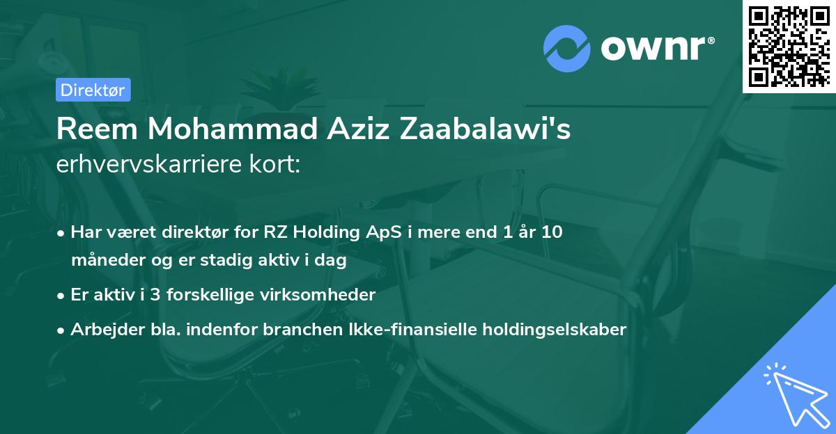 Reem Mohammad Aziz Zaabalawi's erhvervskarriere kort