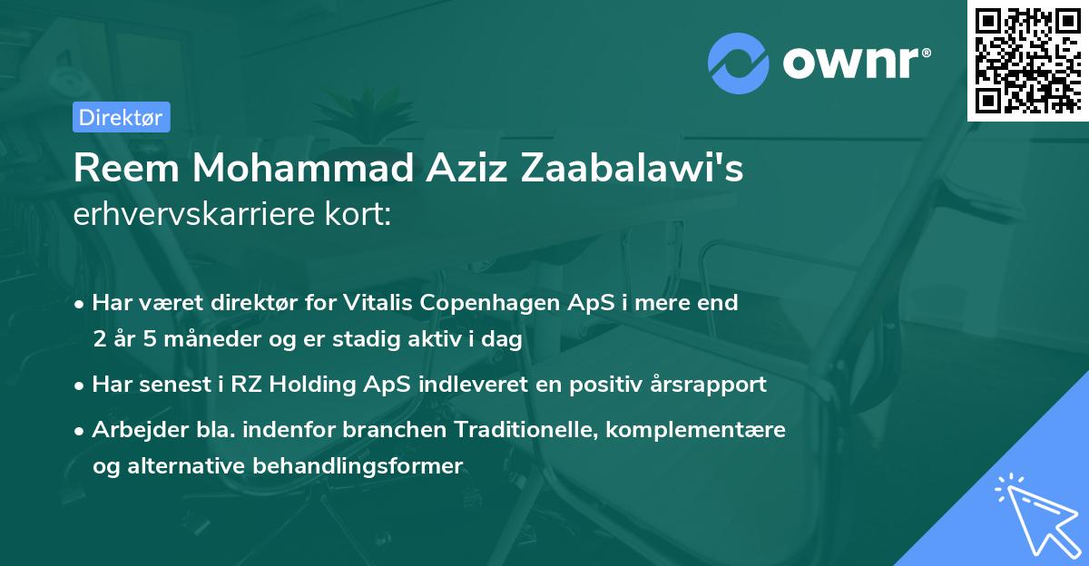 Reem Mohammad Aziz Zaabalawi's erhvervskarriere kort