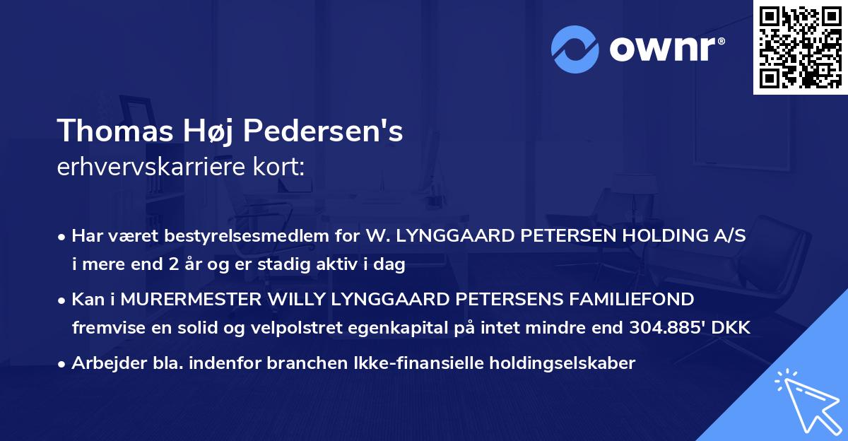 Thomas Høj Pedersen's erhvervskarriere kort
