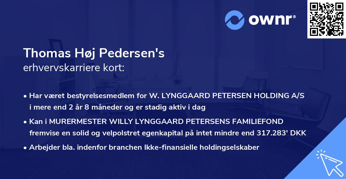 Thomas Høj Pedersen's erhvervskarriere kort