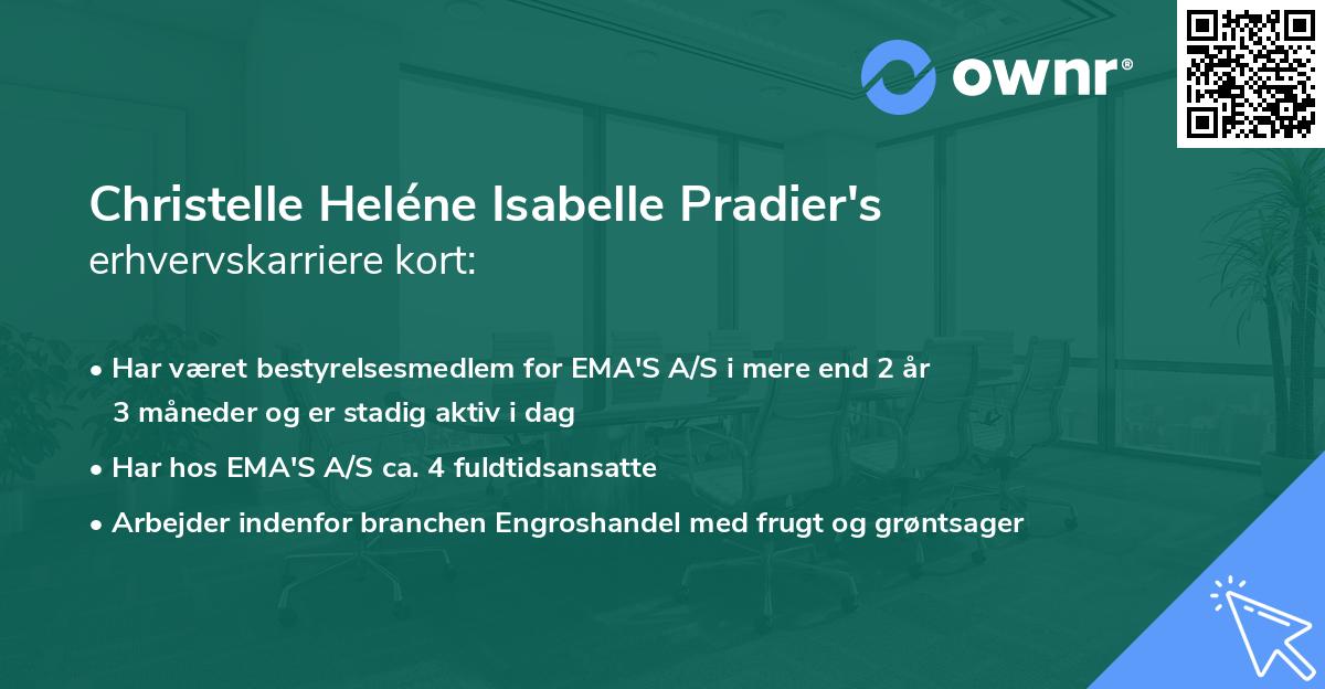 Christelle Heléne Isabelle Pradier's erhvervskarriere kort