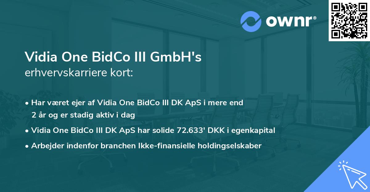 Vidia One BidCo III GmbH's erhvervskarriere kort