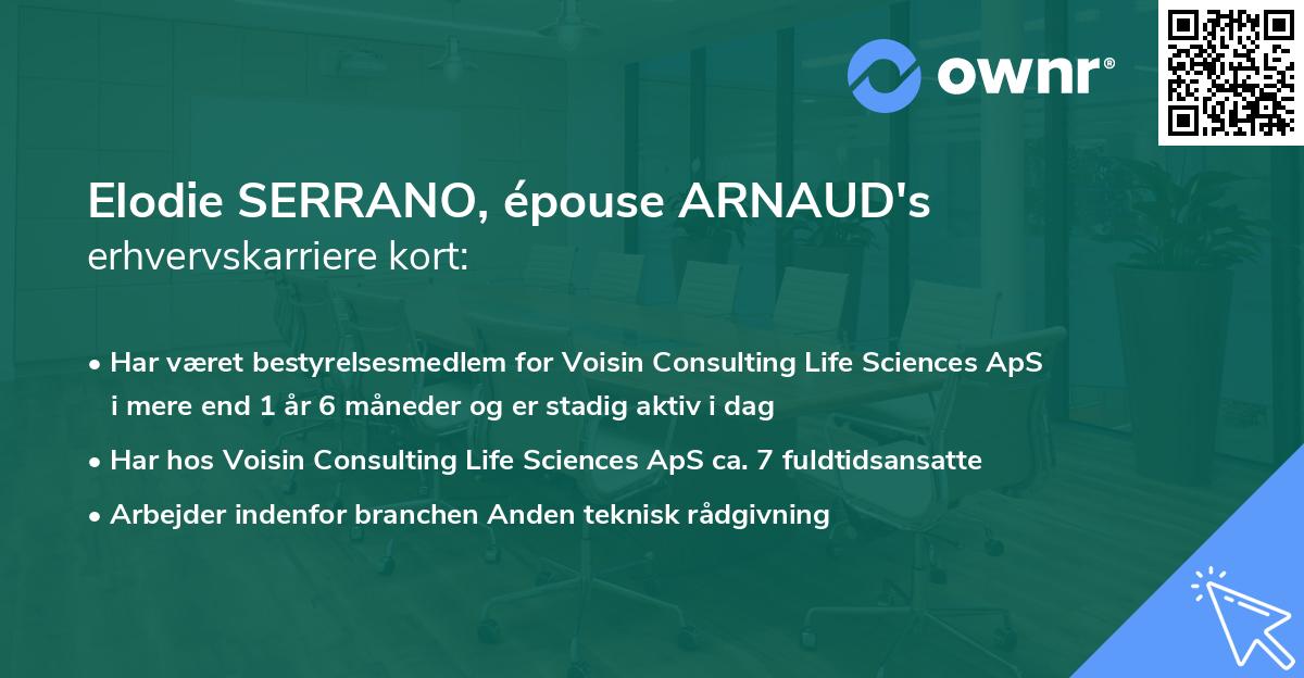 Elodie SERRANO, épouse ARNAUD's erhvervskarriere kort