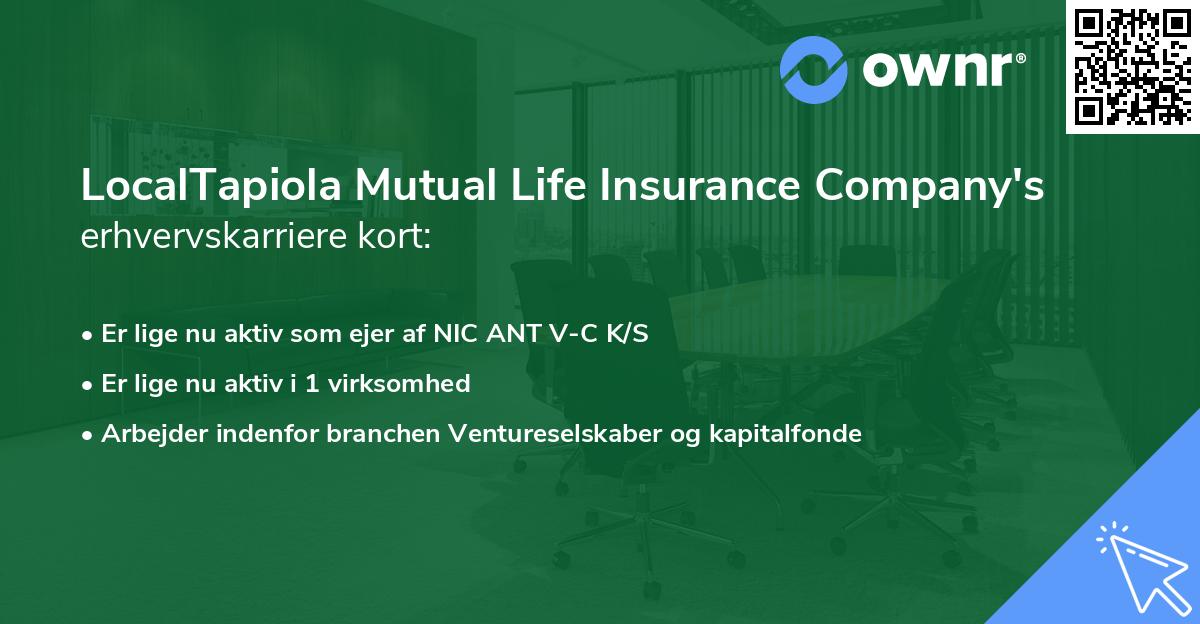 LocalTapiola Mutual Life Insurance Company's erhvervskarriere kort