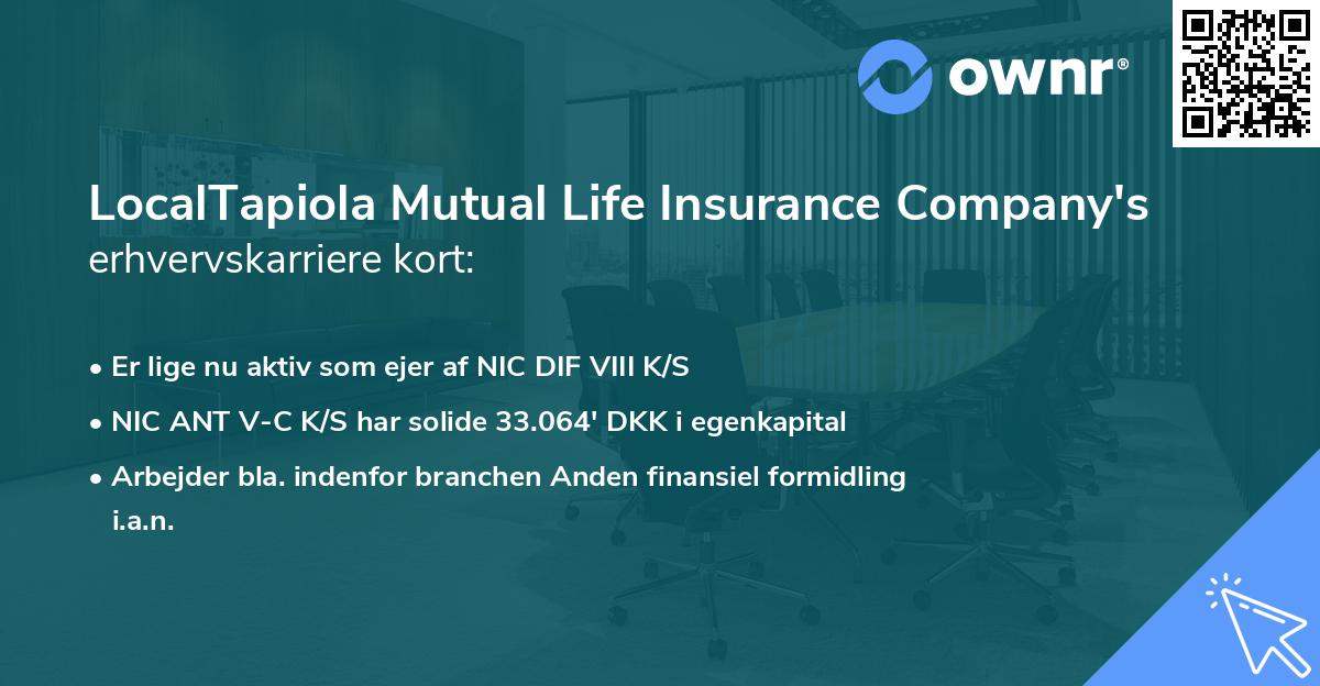 LocalTapiola Mutual Life Insurance Company's erhvervskarriere kort