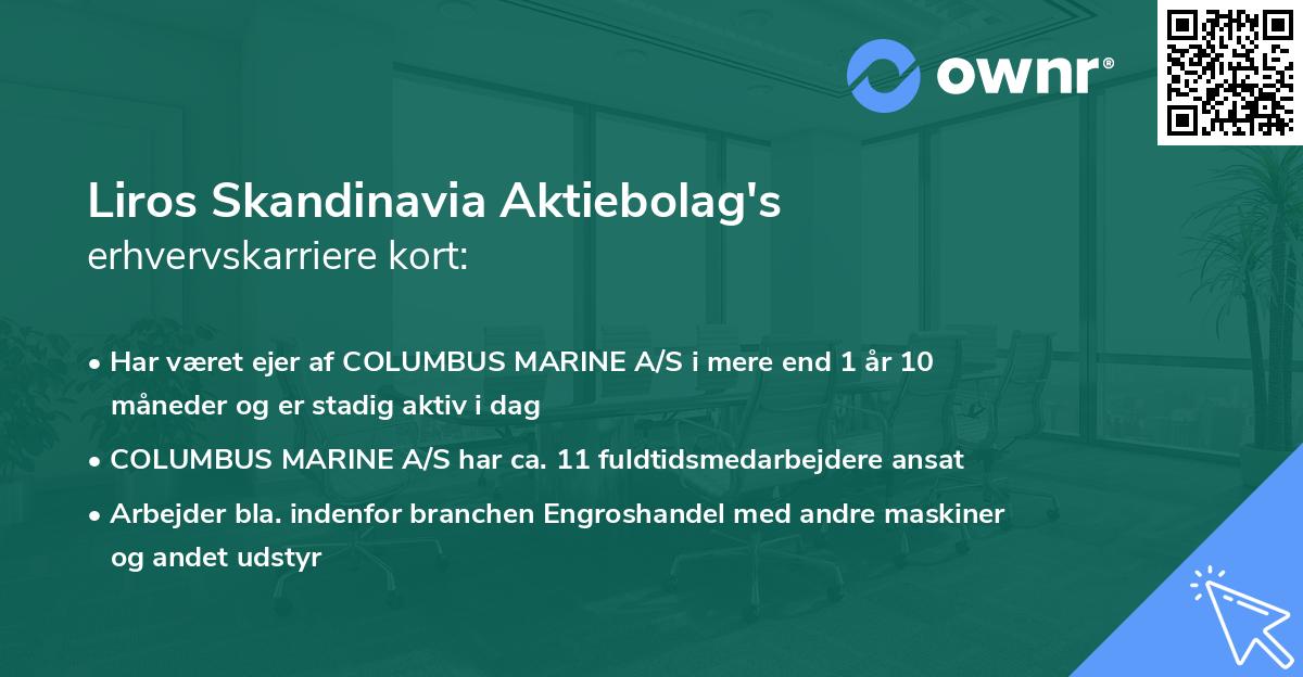 Liros Skandinavia Aktiebolag's erhvervskarriere kort
