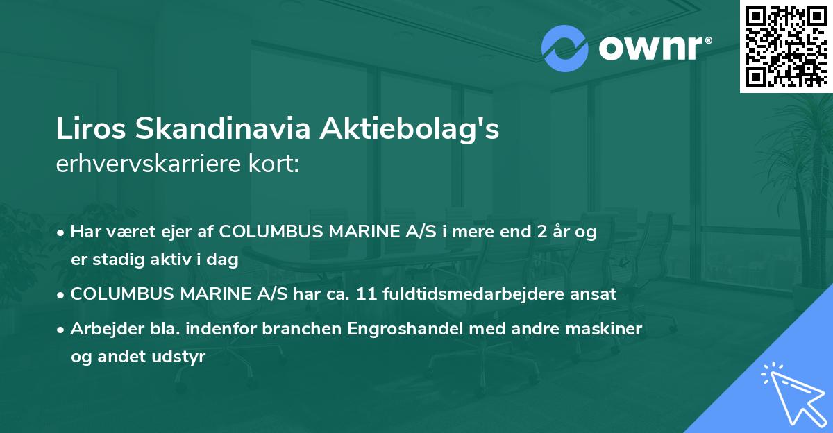 Liros Skandinavia Aktiebolag's erhvervskarriere kort