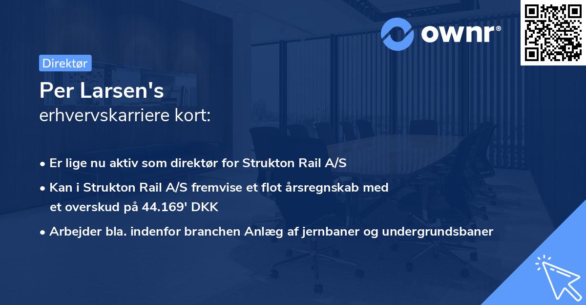 Per Larsen's erhvervskarriere kort