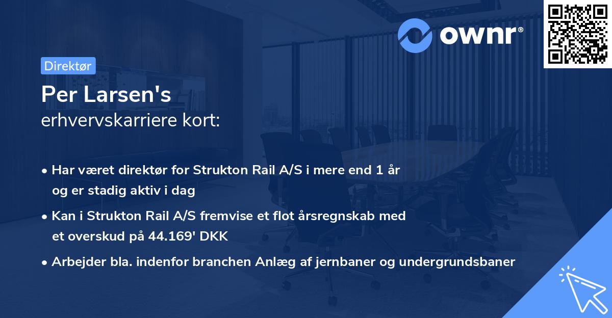 Per Larsen's erhvervskarriere kort