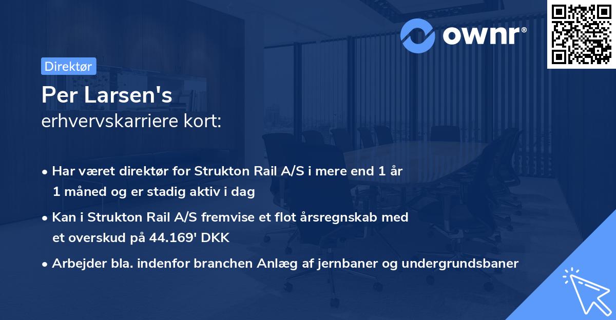 Per Larsen's erhvervskarriere kort