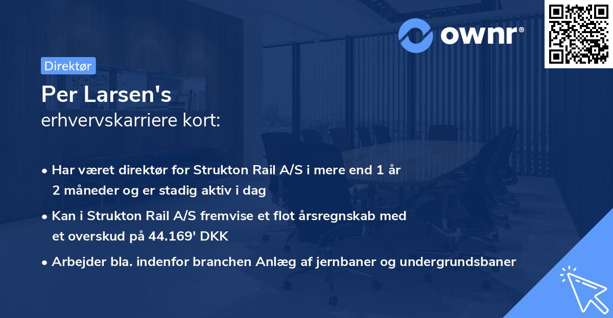 Per Larsen's erhvervskarriere kort