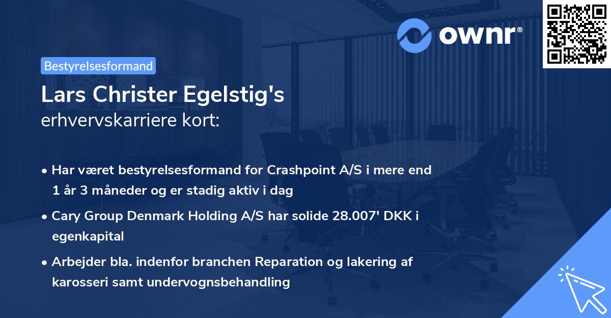 Lars Christer Egelstig's erhvervskarriere kort