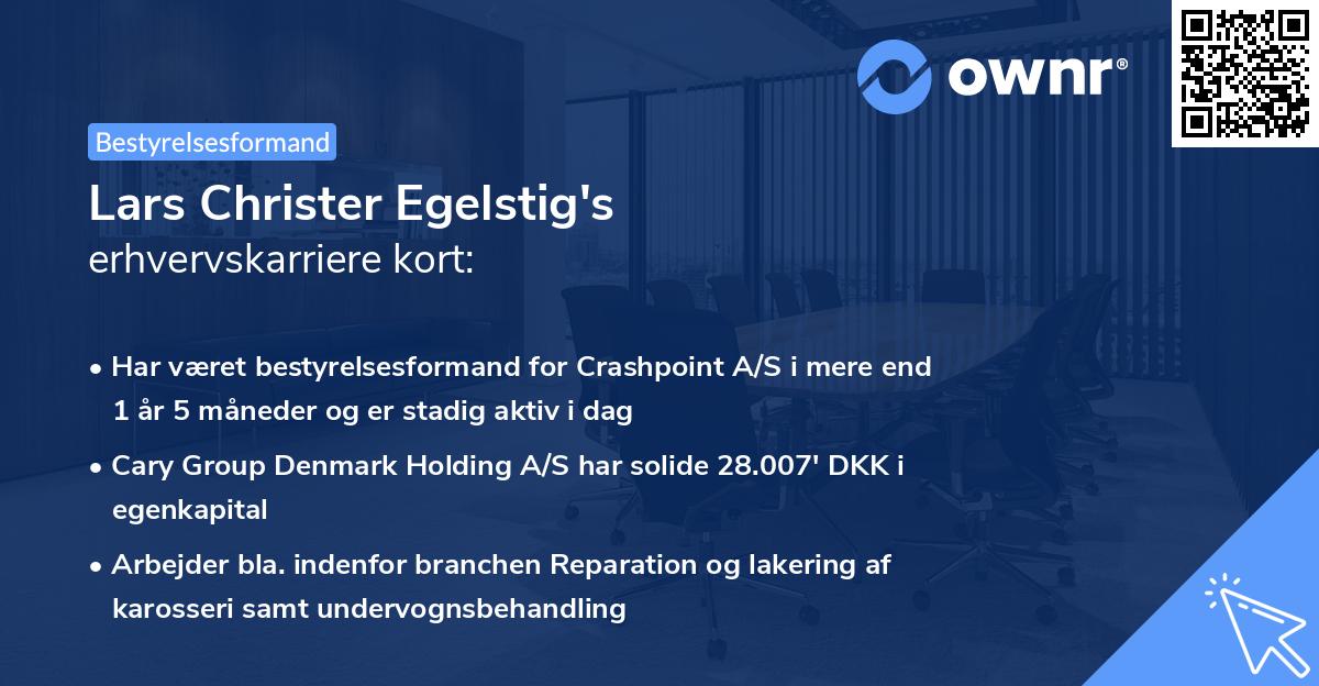 Lars Christer Egelstig's erhvervskarriere kort