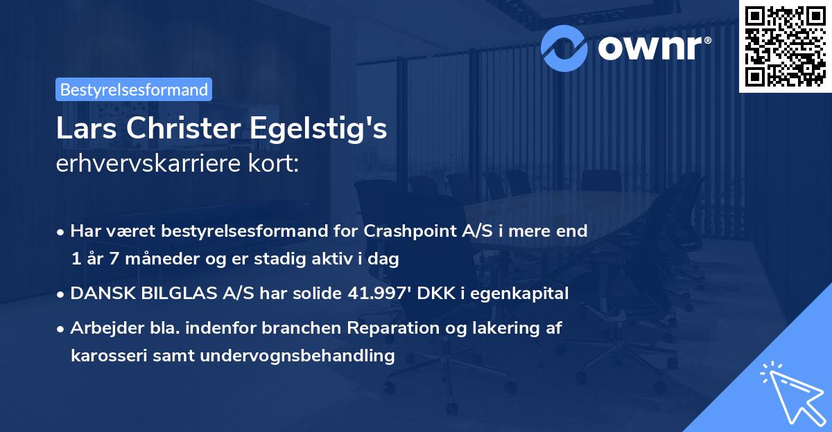 Lars Christer Egelstig's erhvervskarriere kort