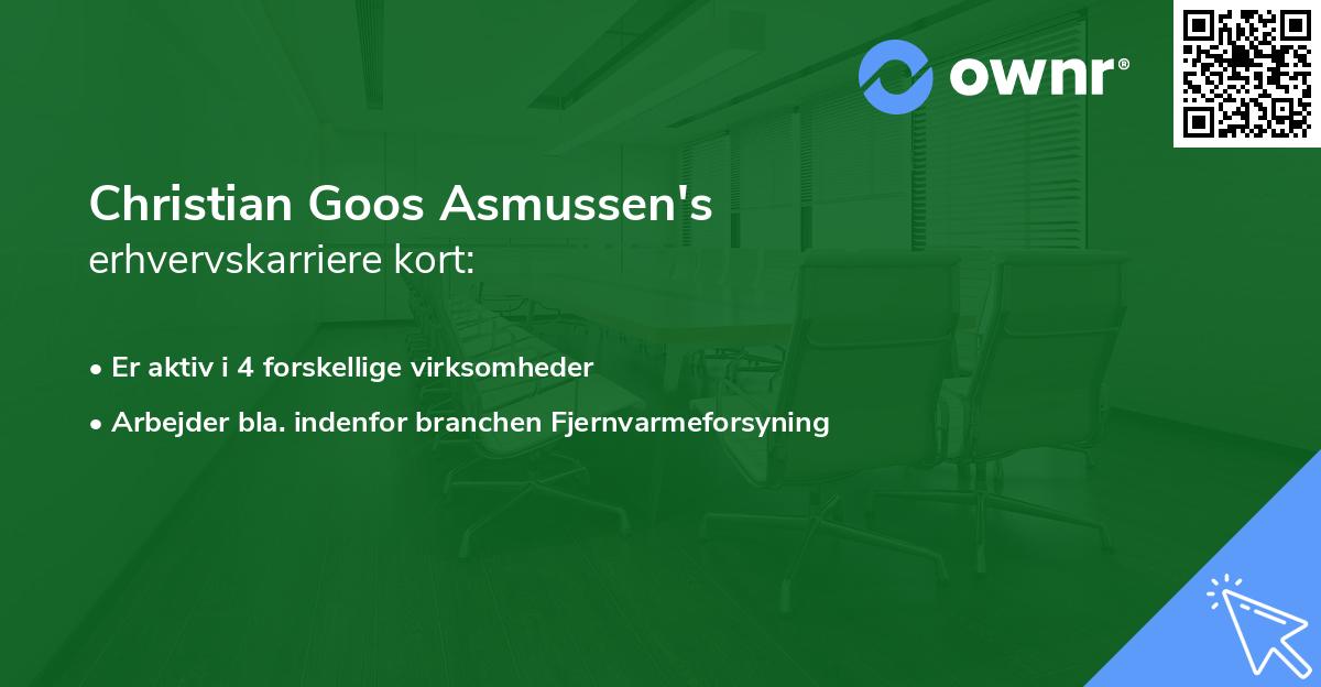 Christian Goos Asmussen's erhvervskarriere kort