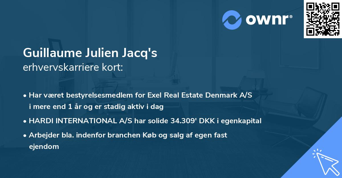 Guillaume Julien Jacq's erhvervskarriere kort